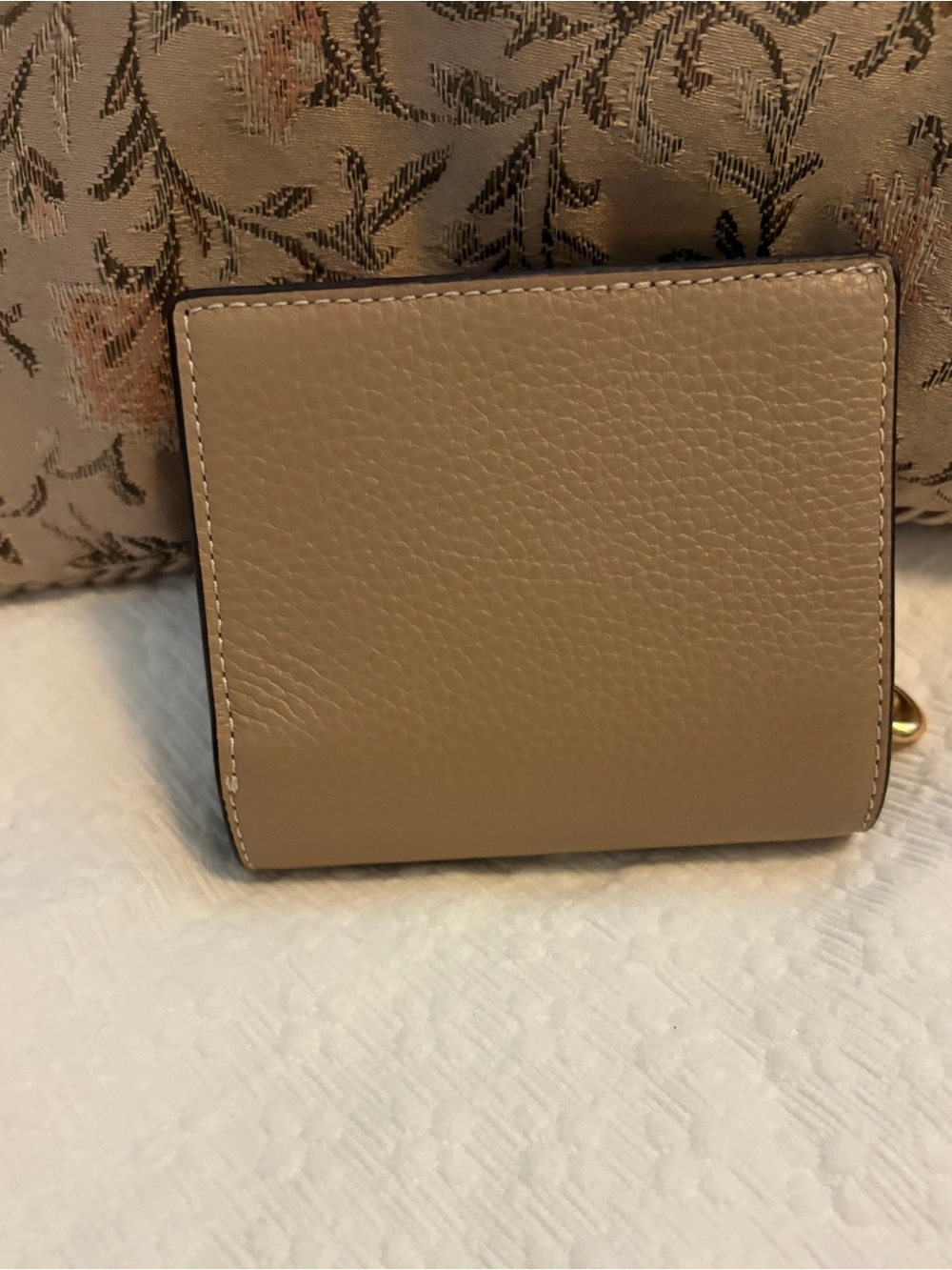 COACH Pebbled Leather Snap Wallet in Taupe - Picture 2 of 5